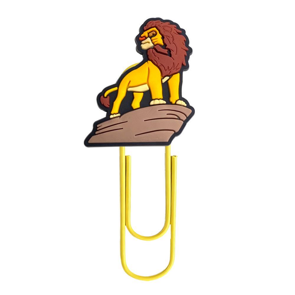 Lion King Cartoon PVC Paperclip Bookmark - Cute U-shaped Office Supplies