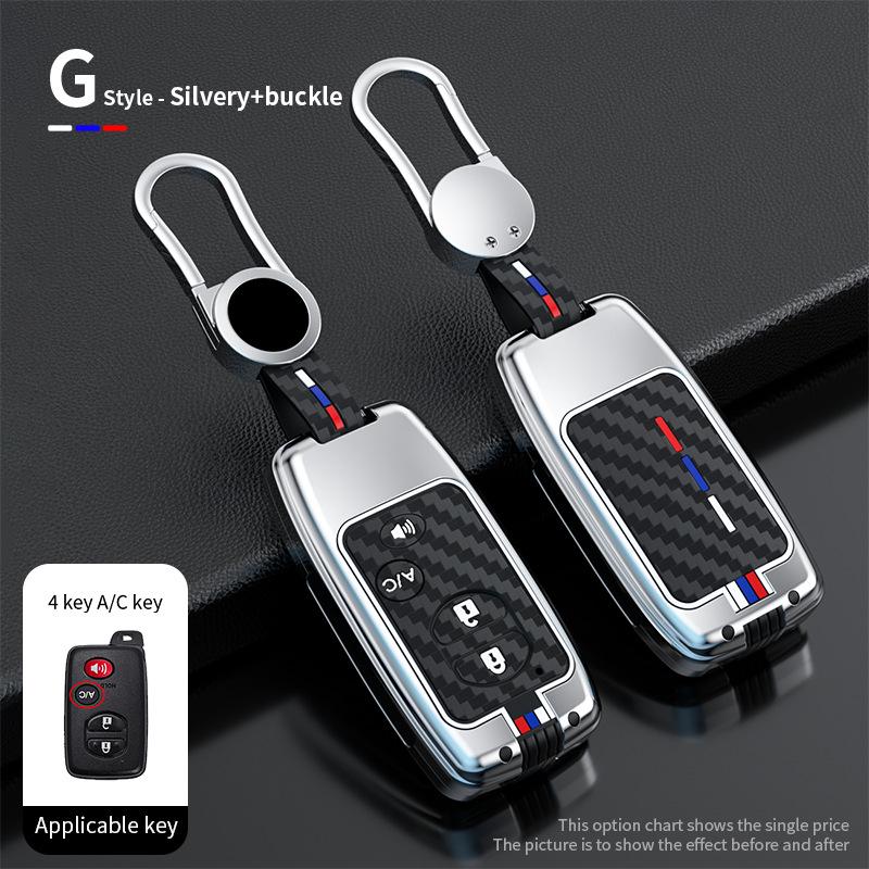 Metal Key Shell for Toyota Camry, Crown, Reiz, Prado, Land Cruiser (Old Models) with Snap Button