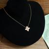 Douyin Explosive Seiko Full Diamond Four-leaf Petal Pendant Necklace Design Fashionable Collarbone Chain
