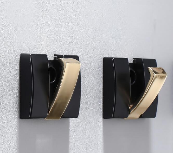 Cârlig Robă Negru Tuqiu Pliabil Cu Aspect Antic Umeraș Raft Haine Cârlig Prosop Aluminiu Cârlig Bucătărie Agățător Ușă Montat pe Perete