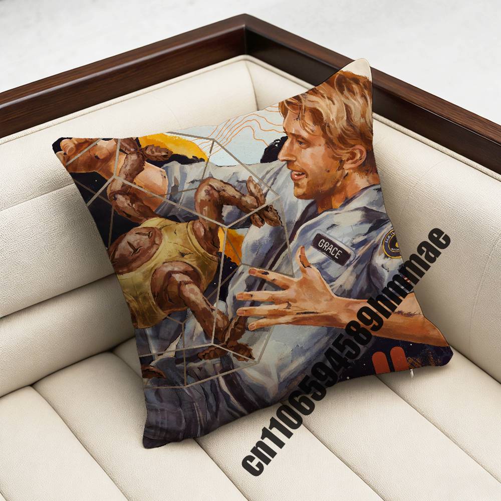 For Ryan Gosling P-Project Hail Mary Ryland Grace Throw Pillow Case Sham 45X45Cm 40X40Cm Square Car Pillowcase Pad Cushion Cover