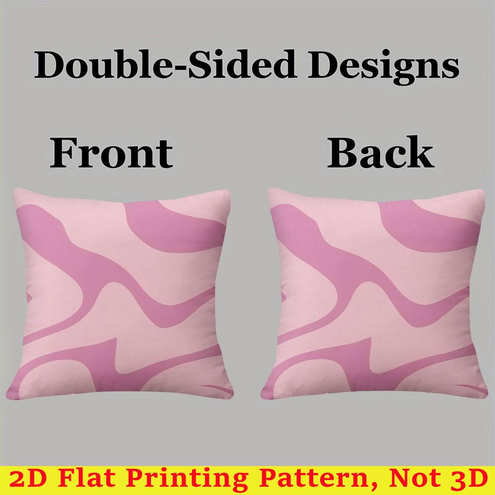 Pink Camo Square Jacquard Pillow Cover for Sofa Office Waist Cushion Cover Home Decorative Pillowcase