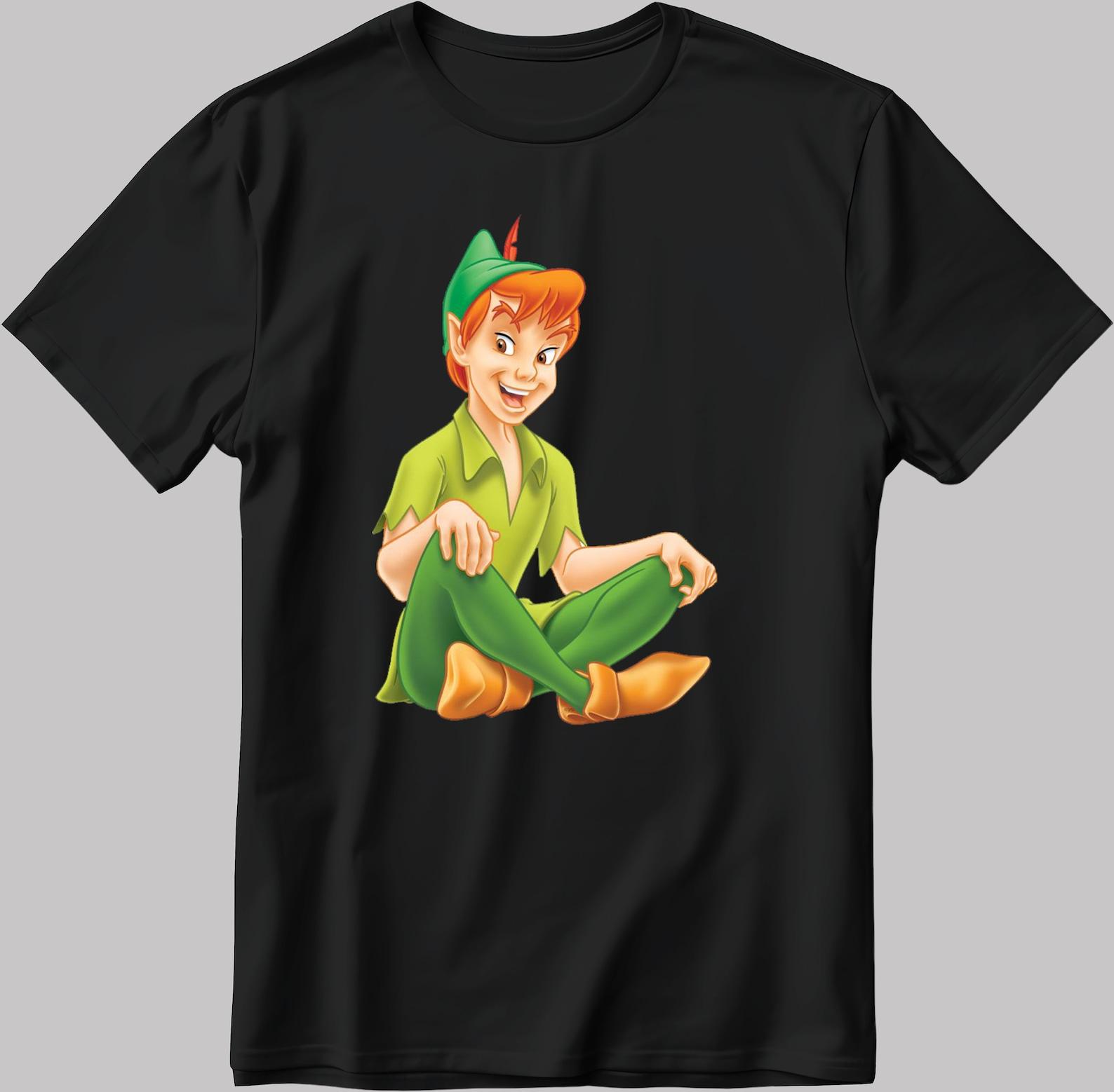 Peter Pan Short Sleeve White-Black Men s / Women s T-Shirt F520 3XL