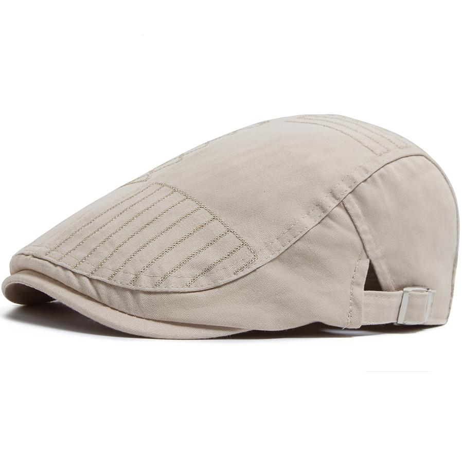 

Summer Men Cotton Thin Flat Hat Fashion Plaid Embroidery Women s Berets Casual Newsboy Caps Spring Sun Visor Hats Unisex Gorras бежевый