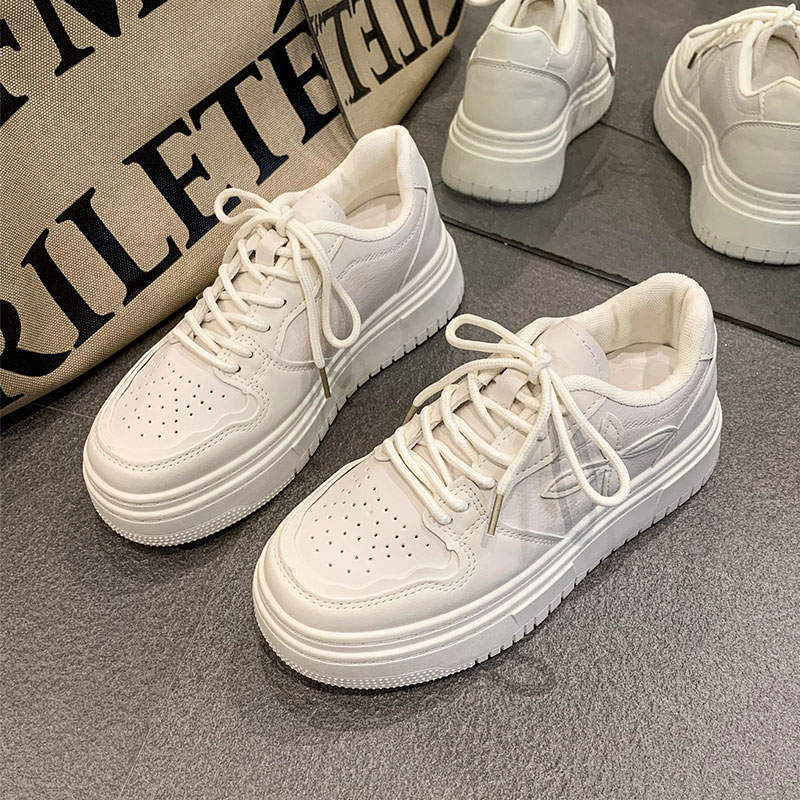 Autumn New Women's Small Fragrant Style Looks Thin and Thick Soles Increase Height, Spring Versatile Shoes Bread Shoes Women