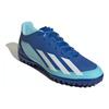 adidas X Crazyfast.4 Versatil TF cu șireturi confortabile (Știfturi de cauciuc) Ghete de fotbal durabile și ușoare pentru bărbați, Ghete de fotbal albastru/alb IE1576