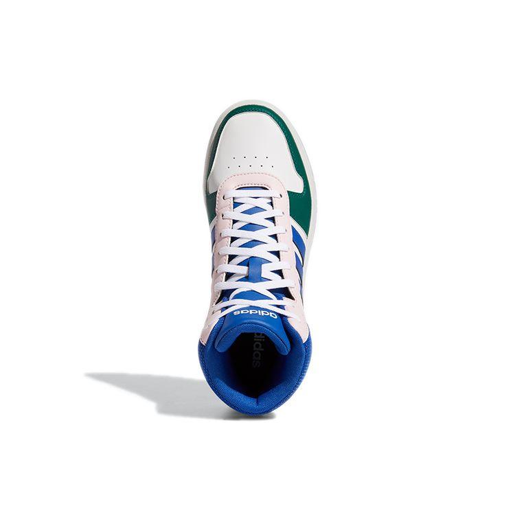 Adidas Neo Mid Splicing Shock Absorption Non-Slip Wear-Resistant Retro Basketball Shoes Women Sneakers White Blue Green GY5900