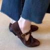 Fashion Tassel T Strap Design Retro Mary Jane Shoes Comfort Round Toe Buckle Flats Shoes for Ladies Lightweight Walking Loafers