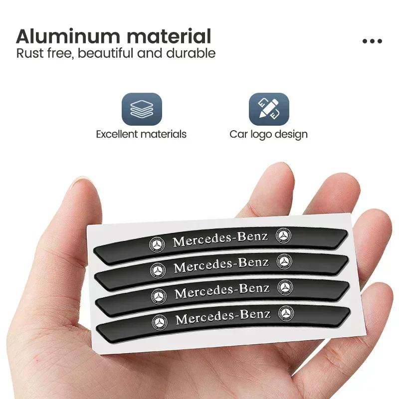 4Pcs Aluminium Car Emblem Wheel Hub Rim Badge Stickers Decals For Mercedes Benz AMG W212 W204 W211W168 W213 W210 W124 GLA GLC