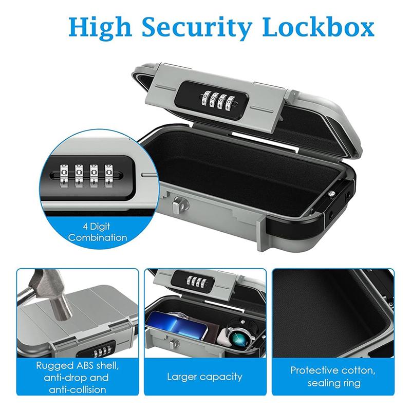 ABUL-Portable Safe Box For Travel, Combination Security Case Lockbox With Code, Waterproof Anti-Theft Mini Travel Safe Box