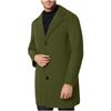 Trench Coat Men Wool Blend Coat Notched Collar Single Breasted Overcoat Business Casual Winter Jacket With Pockets