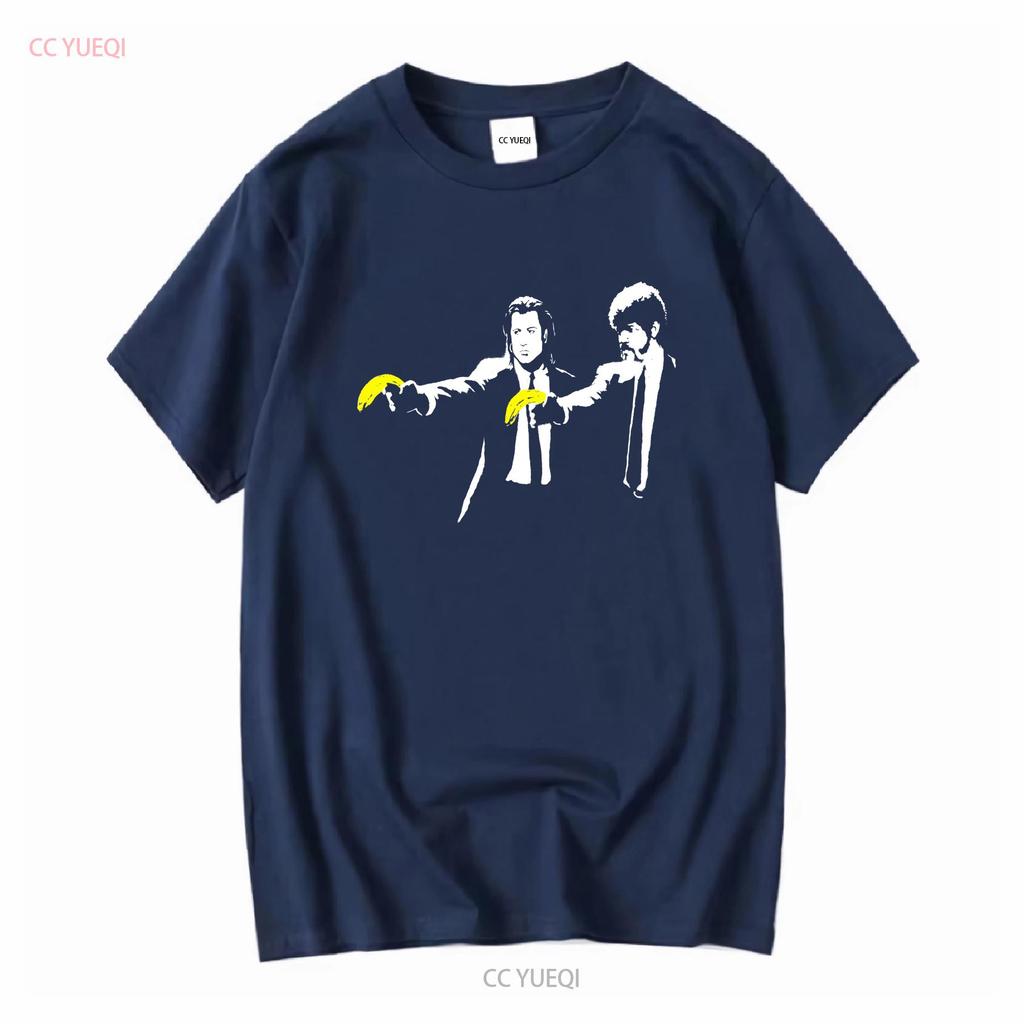 BANKSY PULP FICTION WOMENS T SHIRT Sizes Small to XL long or short sleeves vintage Washed designer clothes Unisex Comfortable