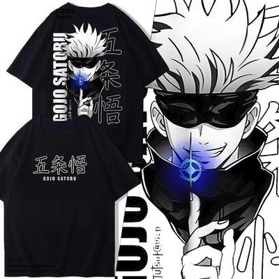 2026 Cosplay Anime Jujutsu Kaisen Gojo Printed Loose Short-sleeved Cotton Children's T-shirt Tide Pure Cotton Unisex Casual Y2k