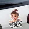 2pc Baby in Car- Youngsters Safety Vinyl Decals 4.13''x5.91''- Baby on Board Waterproof Stickers for Car Windows, Bumper & Rear Window - to Alert