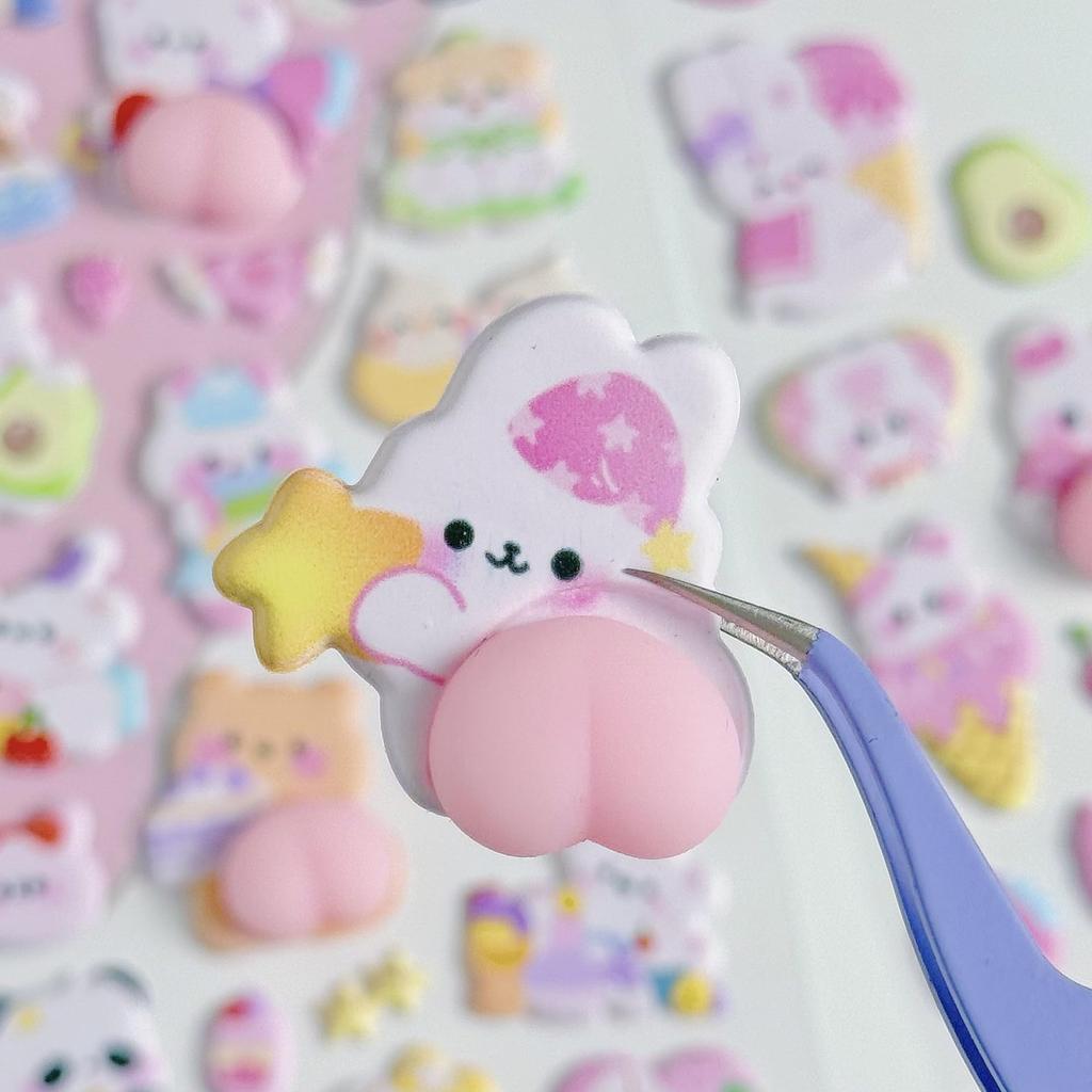 Set of 4 Squishy Butt 3D 3D Butt Planner Large Soft Stickers Stickers, Stickers, Stickers, Stickers, Quantity, Cute,