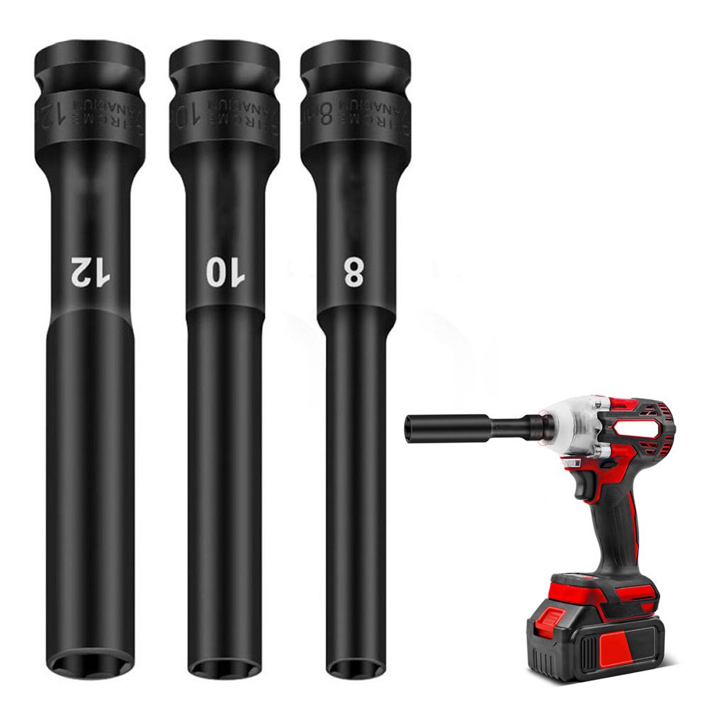 1/3PCS 1/2 Drive Socket Head Impact Wrench Hex Adapter Spanner Converter 7mm 8mm 9mm 10mm 11mm 12mm 13mm 14mm 15mm 16mm 17-24mm