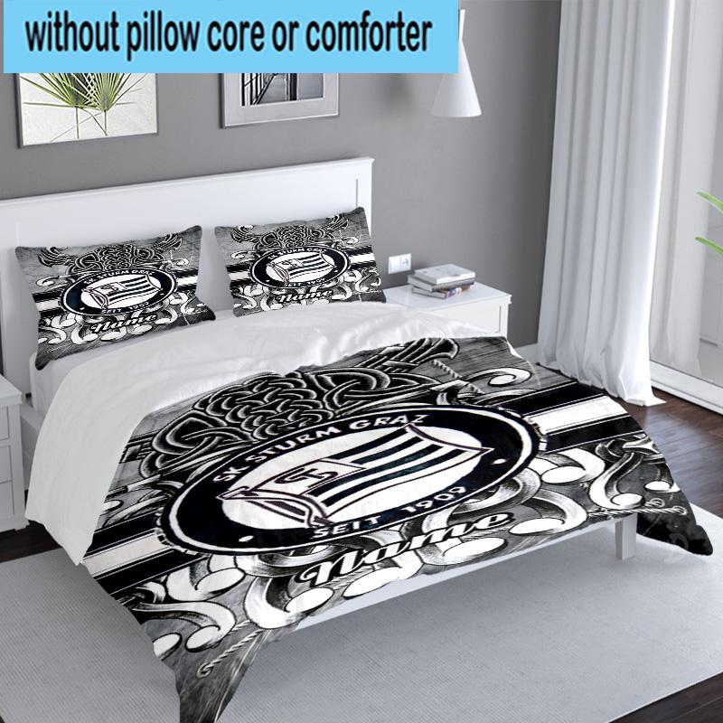 3PCS Custom Name Sturm Graz Crest Emblem Bedding Set, Including 1pc Duvet Cover And 2pcs Pillowcases, Suitable for dorms and bedrooms Gift