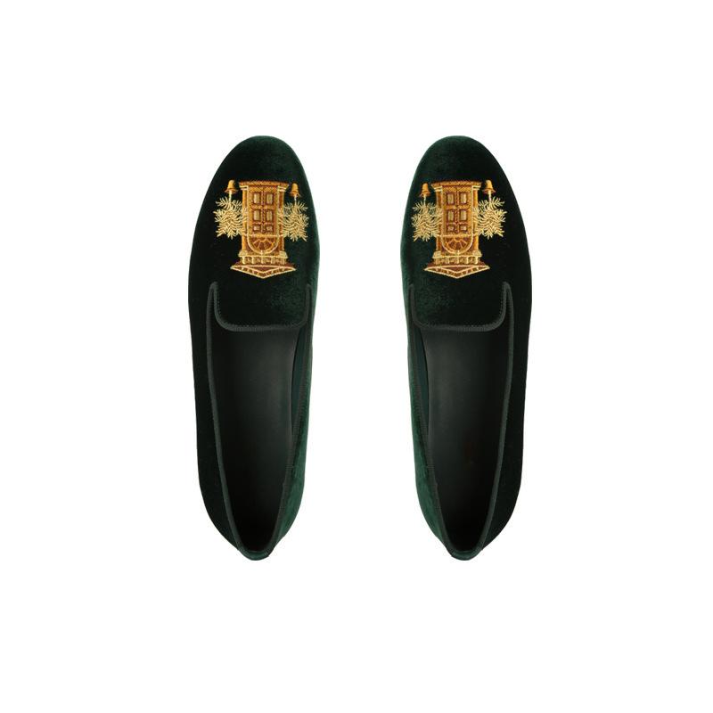 

Виноградная мать зима новая мода корейская версия туфли на плоской подошве маленький толстый каблук французская вышивка туфли-лодочки 40