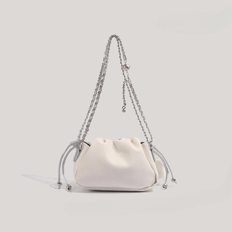 Popular Pleated Bags Female Autumn/winter Fashion Niche Design Chain Crossbody Bucket Bag