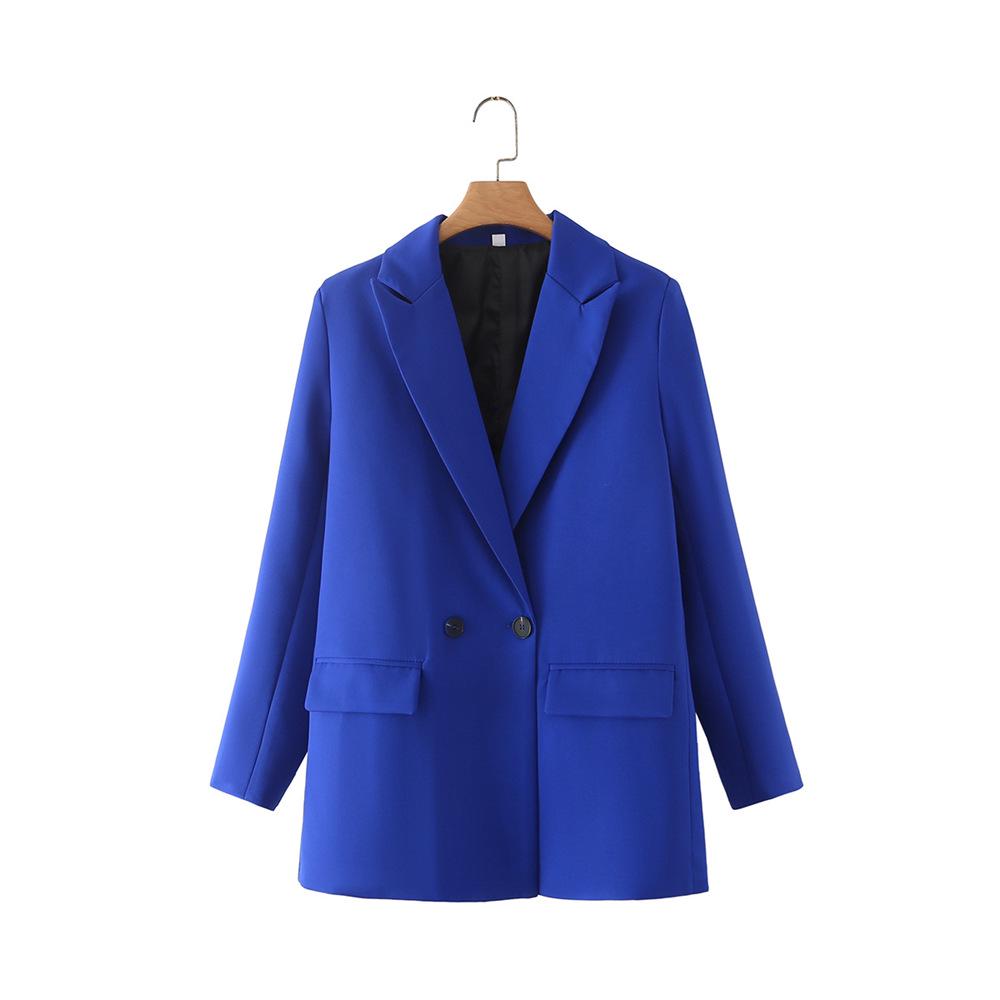 Women's Multi-Color Double-Breasted Suit Jacket (Loose Fit) - 2024 Autumn/Winter Collection