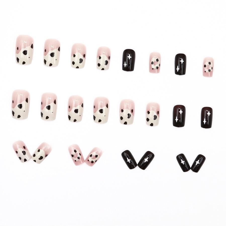 Spotted Cow Chocolate Donut Nail Art Tips