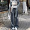 Women's Lace Patchwork Polka Dot Wide-Leg Elastic Waist Pants, Loose Fit, Floor-Length - Spring/Summer 2025 Collection
