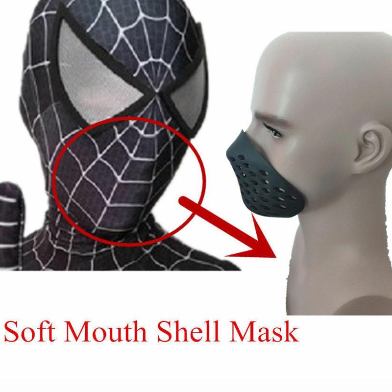 Spiderman Mundschutz-Halbmaske aus ungiftigem, weichem Gummi für komfortables Atmen