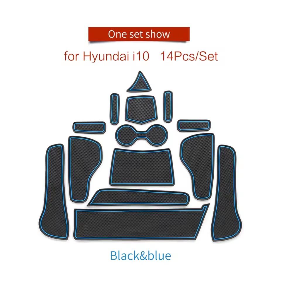 For Hyundai I10 2025 - 2025 Anti-Slip Gate Slot Cup Mat Door Groove Pad  Non-Slip Mats Coasters Car Interior Accessories