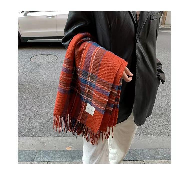 Rainbow Candy Beans Ideas Atmosphere Yarn New Korean Version Scarf Women's Winter Sweet Tassel Warm Imitation Cashmere Scarf