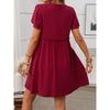 Women's Boho Vacation V-Neck Short Sleeve Ruffle Dress