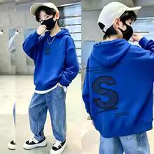 Dernier sweat à capuche décontracté pour homme pour l'automne et l'hiver. Sweat à capuche pull décontracté chaud populaire pour enfant avec impression de lettres unie