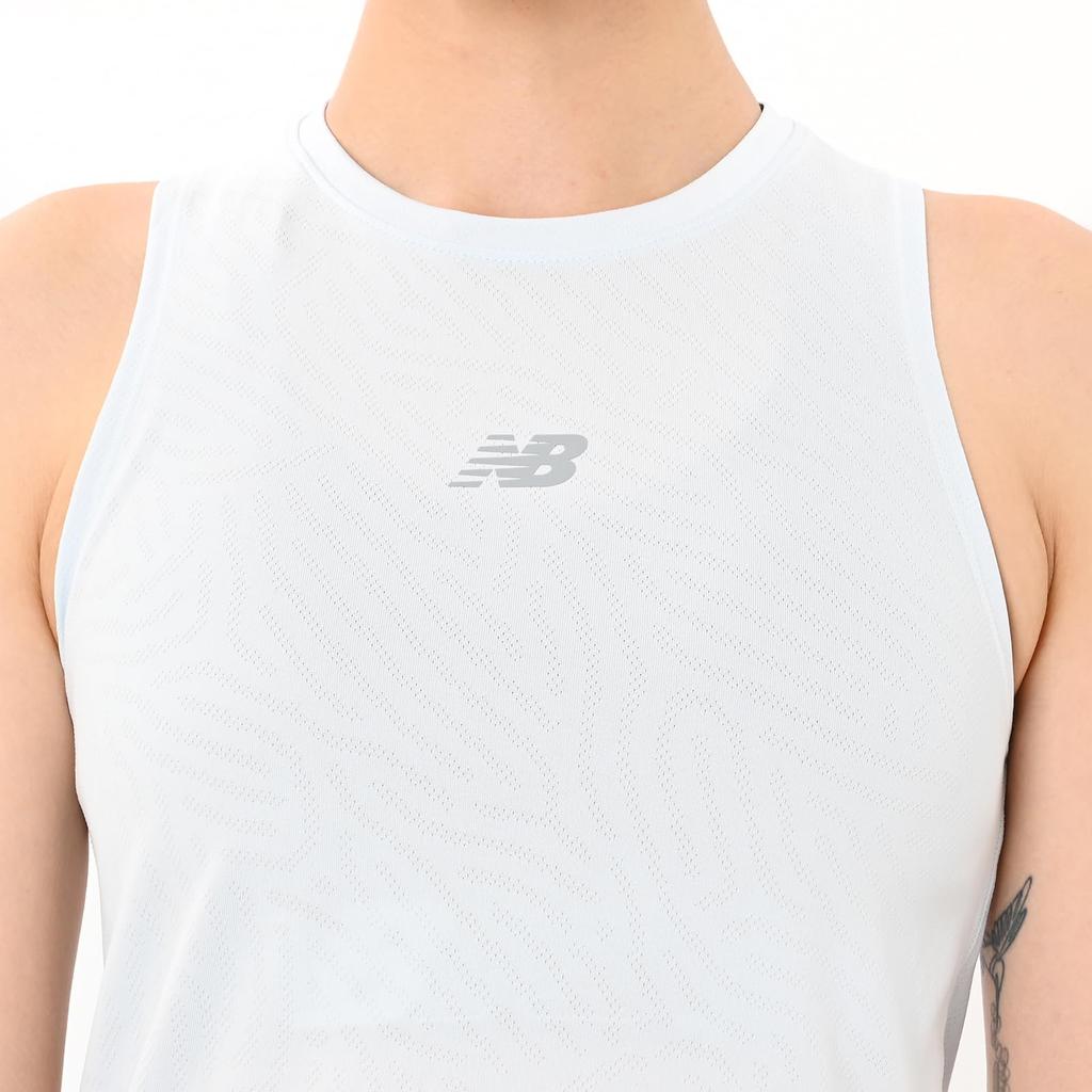 WT51252 Jacquard Slim Tank IB [New Balance] (WT51252) Women's (Ice Blue)