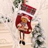 3D Burlap Stocking Ornaments & Plush Doll Toys - Long-Legged Christmas Gift Bags