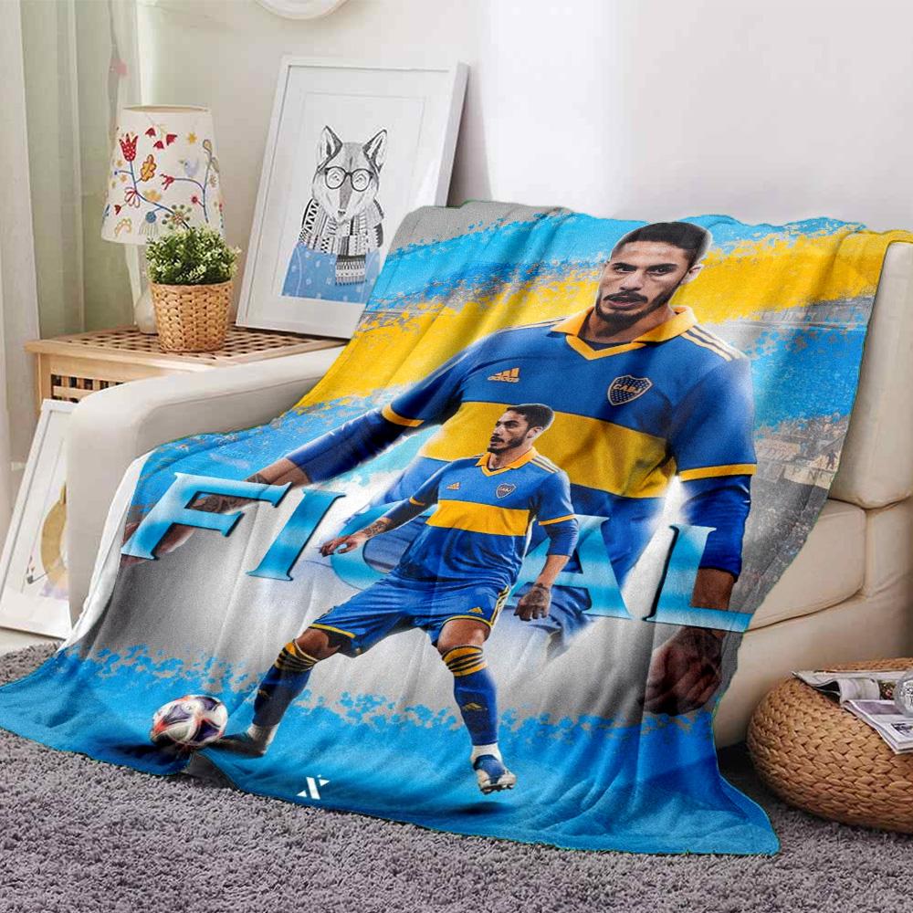 Boca Juniors Fußballspieler Vintage Graffiti Druck Flanelldecke Weich Warm Überwurf Sportfan Heimdekoration für Sofa Schlafzimmer Reise