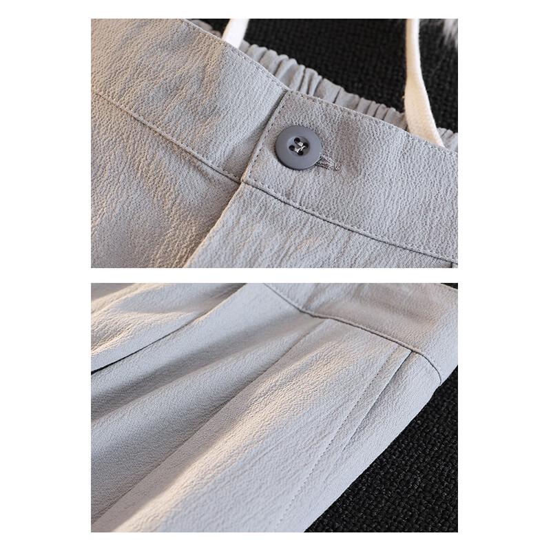 JEEP SPIRIT Herren Dünne Baumwoll-Leinen Gerade Cropped Hose
