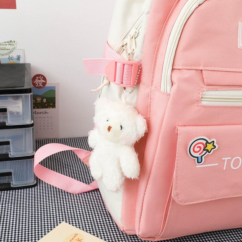 5 adet Oxford Okul Çantası Kadın Ortaokul Öğrencilerinin Sırt Çantaları Lise Öğrencileri Büyük Kapasiteli Su Geçirmez Çok Yönlü Sırt Çantası