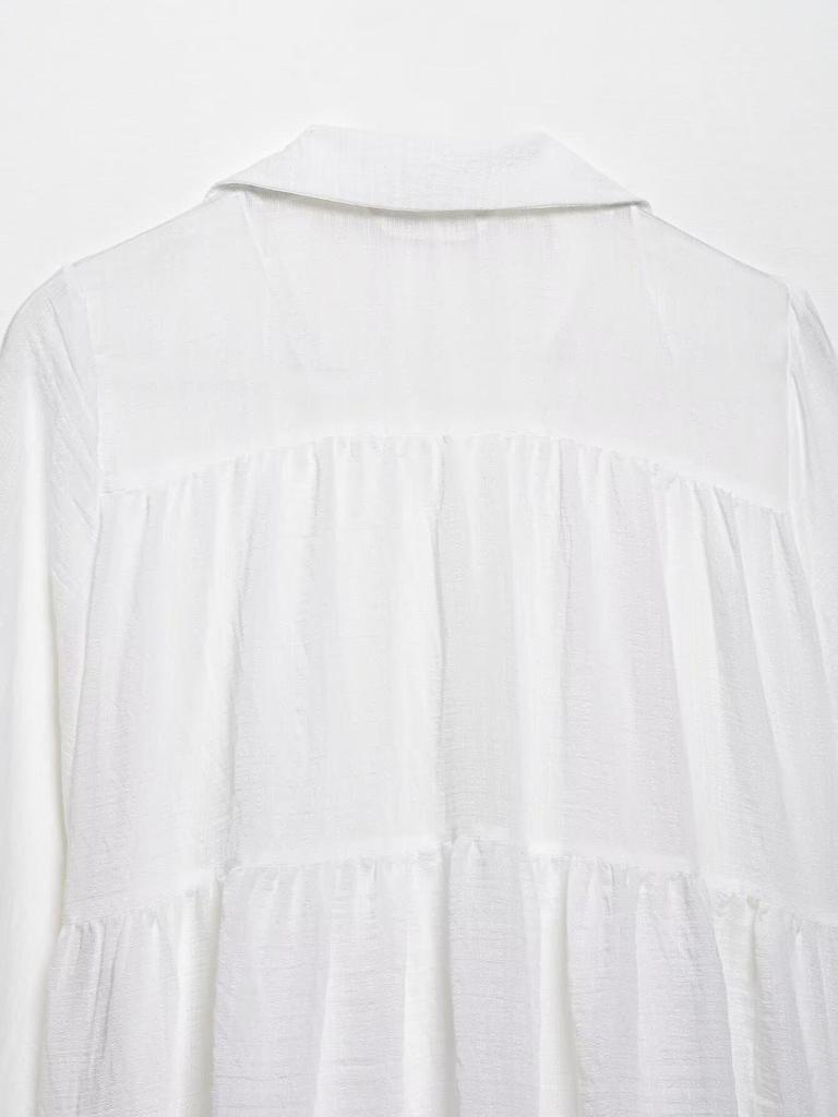 TAOP&ZA Spring/Summer Women's Loose Turn-Down Collar Long Sleeve Casual Dress