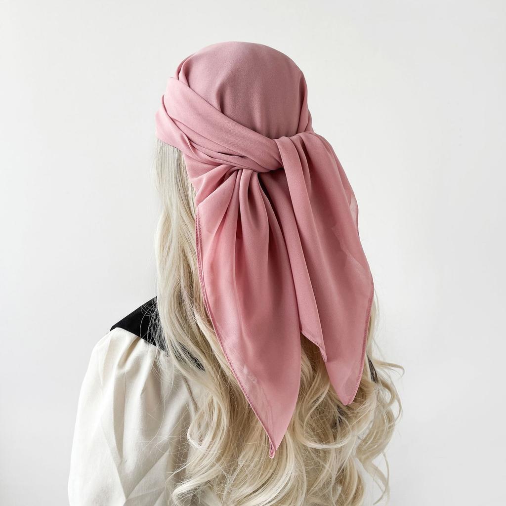 Pearl Chiffon Solid Color Scarf Arabic Turban Bali Turban Solid Color Malay Square Scarf Scarf