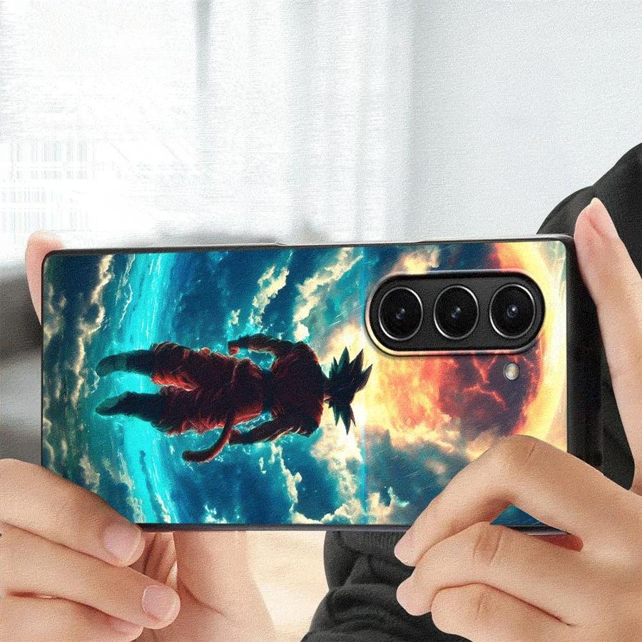 Dragon Ball Silhouette Goku Case for Samsung Galaxy ZFold4 Z Fold 7 6 5 4 3 ZFold5 ZFold3 ZFold6 ZFold7 Back Phone Cover