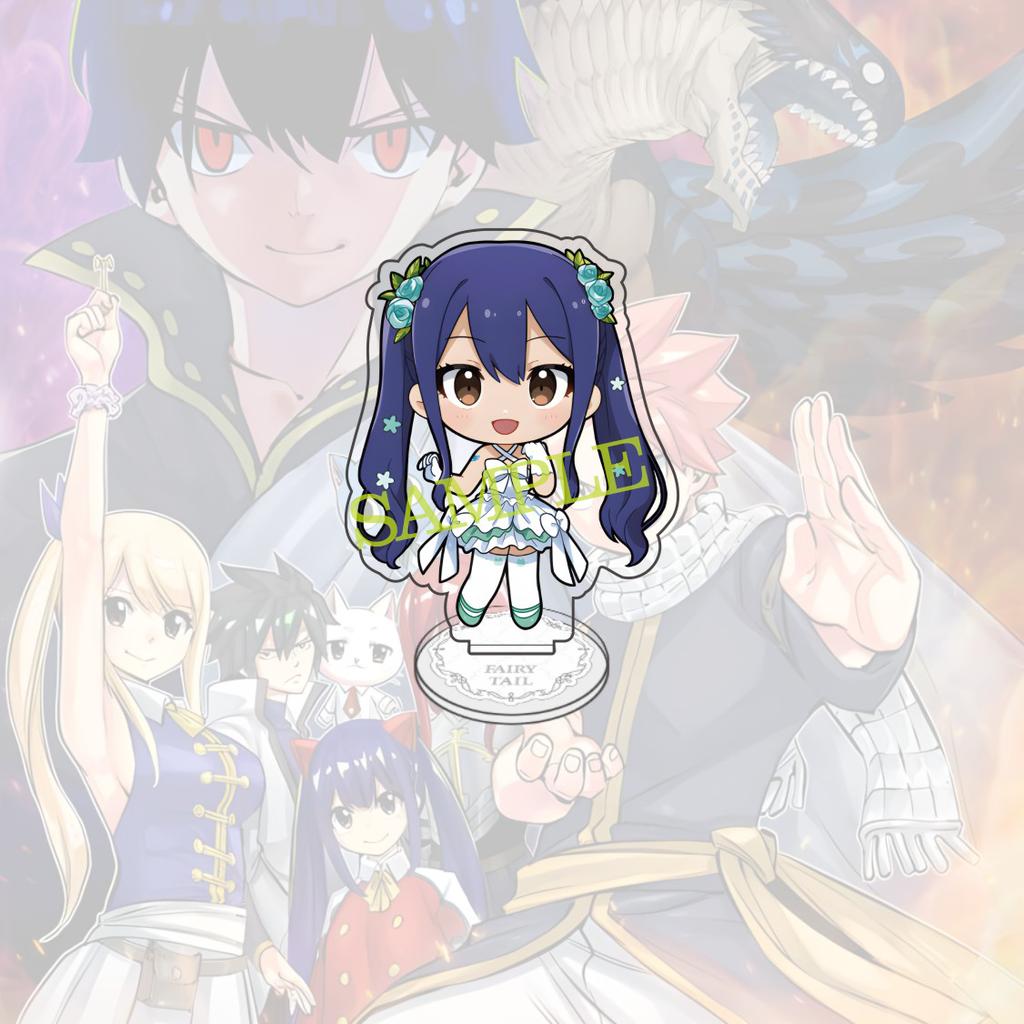 Anime FAIRY TAIL 10 Cm Acrylic Natsu Happy KEAI Elza Lucy Jellal Mirajane Standing Model Gray Desktop Decoration Fan Gift