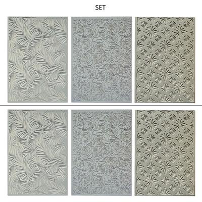 1/3 Stück Tontexturmatte Blumenblatt Texturblatt Set für Tonohrringe, Schmuckherstellung, Tonohrringe Prägewerkzeug