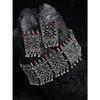 Shining Diva Fashion Latest Stylish Fancy Oxidised Silver Tribal Choker Necklace Jewellery Set for Women , Multicolour