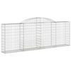 VidaXL Paniers à gabions arqués 8 pcs 300x30x100/120 cm fer galvanisé, gabion, cage de gabion, panier de mur de gabion, mur 3146527