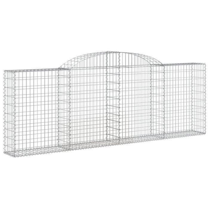 VidaXL Paniers à gabions arqués 8 pcs 300x30x100/120 cm fer galvanisé, gabion, cage de gabion, panier de mur de gabion, mur 3146527
