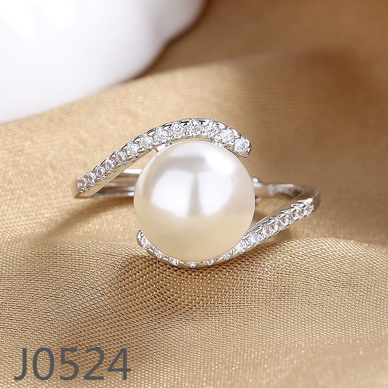 Korean Light Luxury Pearl Ring for Women – High-End Adjustable Index Finger Jewelry, Customizable Setting.