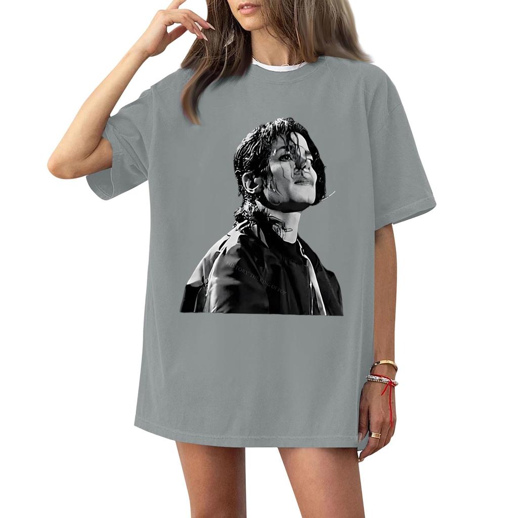 Women's Fashionable Casual Short Sleeved Printed T-Shirt Round Neck Top