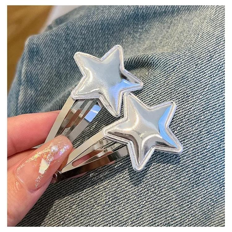 

2 шт., модные заколки для волос с серебряной звездой, модные заколки для женщин и девочек, головные уборы, аксессуары для волос для девочек и детей