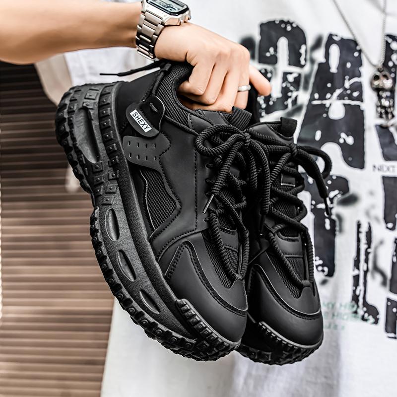 New Fashion Men 's Four Seasons Comfortable Thick Sole Shoes Students BoysTrending Soft Sole Breathable Casual Running Sneakers