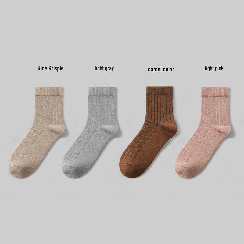 

Женские носки Jieliya из бархатной шерсти и шерсти для осени/зимы — теплые, средней и длинной длины, закрывающие носки One Size