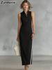 New Style Women's Button-Down Sleeveless Long-Sleeve Slim Fit Dress